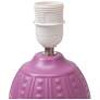 Simple Designs 12.5" Mini Textured Oval Tb Lamp, Wht Fabric Shade, Fuschia
