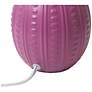 Simple Designs 12.5" Mini Textured Oval Tb Lamp, Wht Fabric Shade, Fuschia