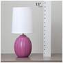 7_Simple Designs 12.5" Mini Textured Oval Tb Lamp, Wht Fabric Shade, Fuschia more views