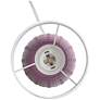 Simple Designs 12.5" Mini Textured Oval Tb Lamp, Wht Fabric Shade, Fuschia