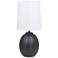 Simple Designs 12.5" Mini Textured Oval Tb Lp, White Fabric Shade, Black