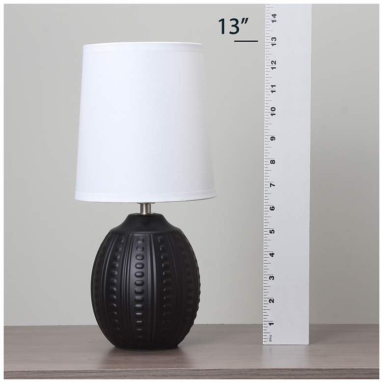Image 7 Simple Designs 12.5" Mini Textured Oval Tb Lp, White Fabric Shade, Black more views