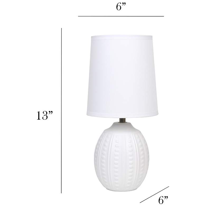 Image 4 Simple Designs 12.5" Mini Textured Oval Tb Lp, White Fabric Shade,Off White more views