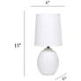 4_Simple Designs 12.5" Mini Textured Oval Tb Lp, White Fabric Shade,Off White more views