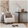 6_Simple Designs 12.5" Mini Textured Oval Tb Lp, White Fabric Shade,Off White more views