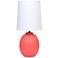 Simple Designs 12.5" Mini Textured Oval Tb Lp, White Fabric Shade, Orange