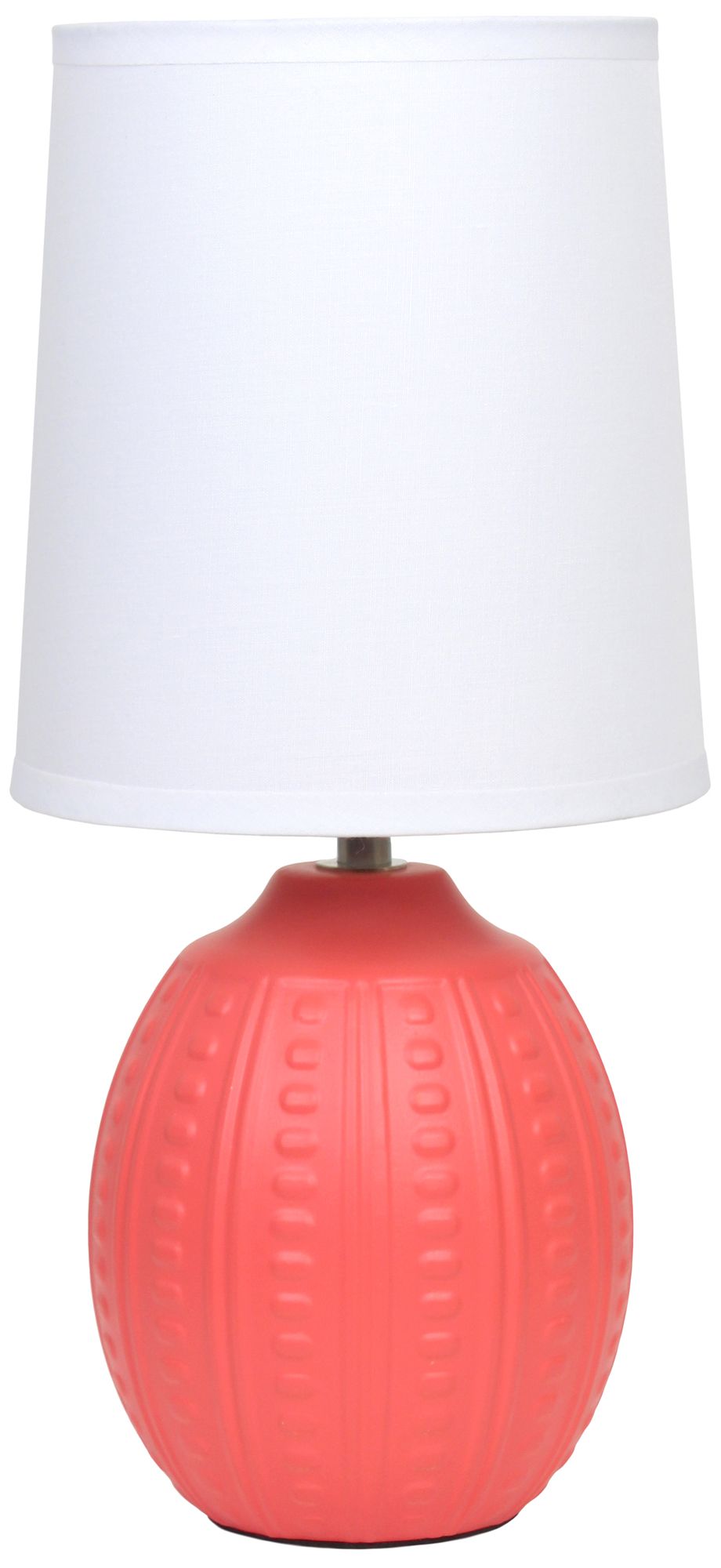 Image 2 Simple Designs 12.5" Mini Textured Oval Tb Lp, White Fabric Shade, Orange more views