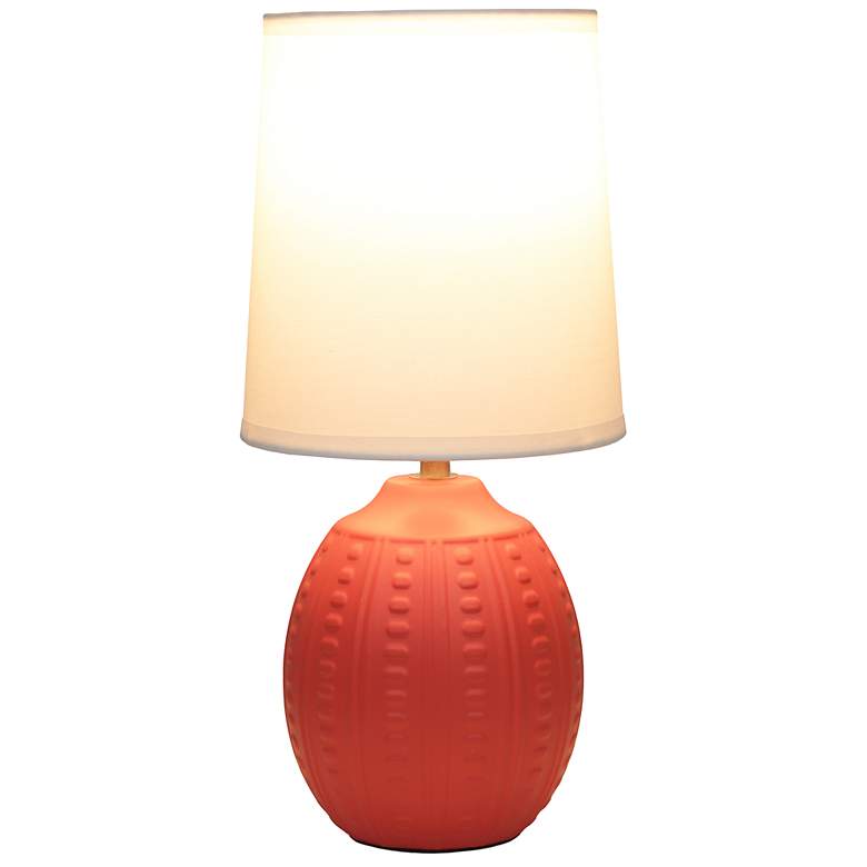 Image 3 Simple Designs 12.5" Mini Textured Oval Tb Lp, White Fabric Shade, Orange more views