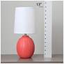 7_Simple Designs 12.5" Mini Textured Oval Tb Lp, White Fabric Shade, Orange more views