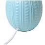 Simple Designs 12.5" Mini Textured Oval Tbl Lp, Wht Fbc Shade, Baby Blue