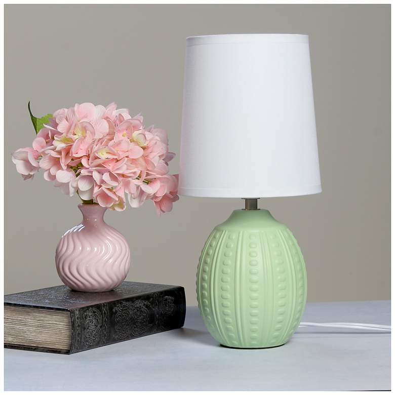 Image 5 Simple Designs 12.5" Mini Texturized Oval Tb Lp, WHT Fbc Shade ,Lime Green more views