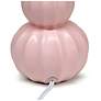 Simple Designs 12.5" Stacked Gourd Ceramic Table Lamp, Pink, Wht Fbc Shade