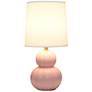 4_Simple Designs 12.5" Stacked Gourd Ceramic Table Lamp, Pink, Wht Fbc Shade more views