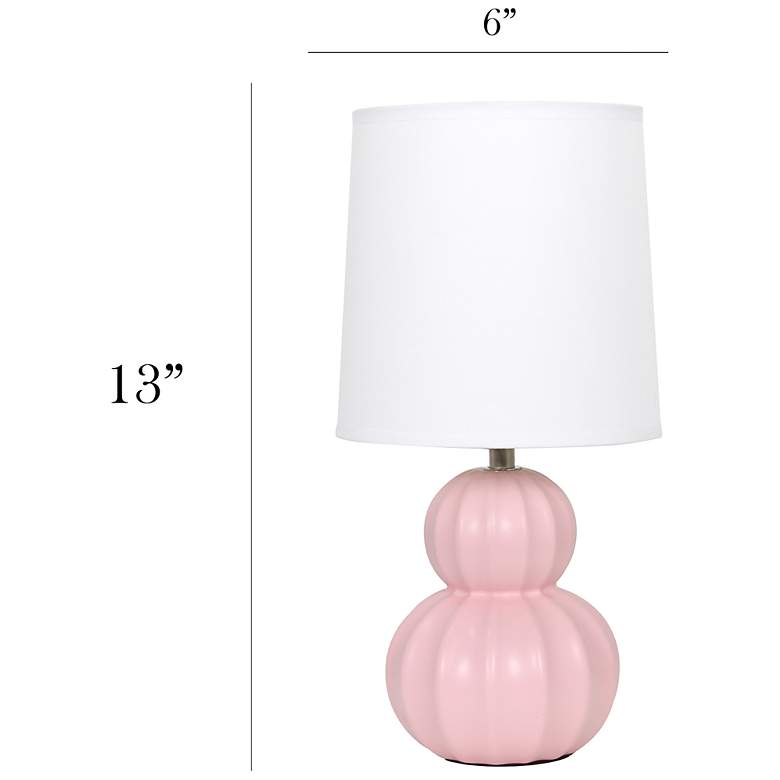 Image 5 Simple Designs 12.5" Stacked Gourd Ceramic Table Lamp, Pink, Wht Fbc Shade more views