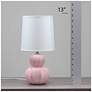 7_Simple Designs 12.5" Stacked Gourd Ceramic Table Lamp, Pink, Wht Fbc Shade more views