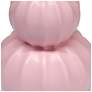 Simple Designs 12.5" Stacked Gourd Ceramic Table Lamp, Pink, Wht Fbc Shade