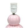 Simple Designs 12.5" Stacked Gourd Ceramic Table Lamp, Pink, Wht Fbc Shade