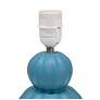 Simple Designs 12.5" Stacked Gourd Ceramic Table Lamp,Teal, Wht Fbc Shade