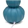 Simple Designs 12.5" Stacked Gourd Ceramic Table Lamp,Teal, Wht Fbc Shade
