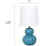 4_Simple Designs 12.5" Stacked Gourd Ceramic Table Lamp,Teal, Wht Fbc Shade more views