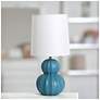 5_Simple Designs 12.5" Stacked Gourd Ceramic Table Lamp,Teal, Wht Fbc Shade more views