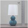 7_Simple Designs 12.5" Stacked Gourd Ceramic Table Lamp,Teal, Wht Fbc Shade more views