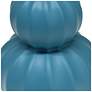 Simple Designs 12.5" Stacked Gourd Ceramic Table Lamp,Teal, Wht Fbc Shade