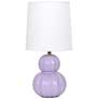 2_Simple Designs 12.5" Stacked Gourd Ceramic Tb Lamp, Lavender, WHT Fbc Shade