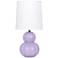 Simple Designs 12.5" Stacked Gourd Ceramic Tb Lamp, Lavender, WHT Fbc Shade