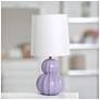 1_Simple Designs 12.5" Stacked Gourd Ceramic Tb Lamp, Lavender, WHT Fbc Shade
