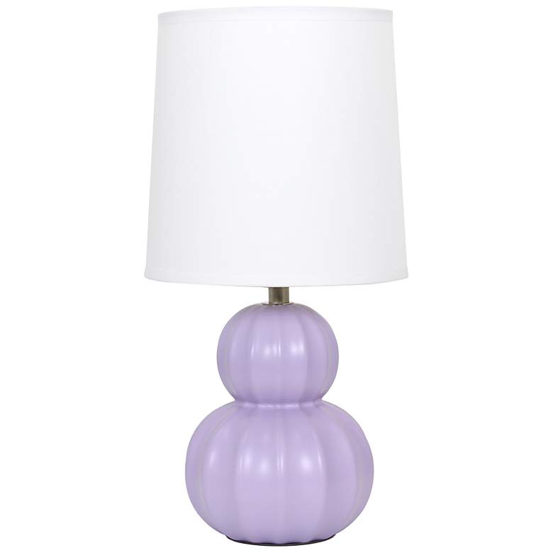 Image 3 Simple Designs 12.5" Stacked Gourd Ceramic Tb Lamp, Lavender, WHT Fbc Shade more views