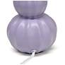 Simple Designs 12.5" Stacked Gourd Ceramic Tb Lamp, Lavender, WHT Fbc Shade