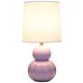 4_Simple Designs 12.5" Stacked Gourd Ceramic Tb Lamp, Lavender, WHT Fbc Shade more views