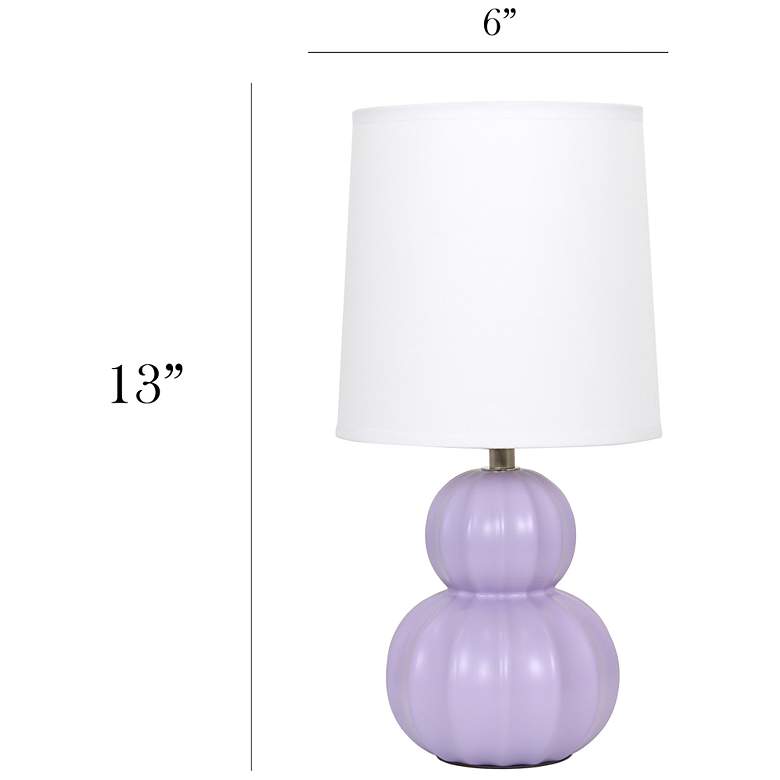 Image 5 Simple Designs 12.5" Stacked Gourd Ceramic Tb Lamp, Lavender, WHT Fbc Shade more views