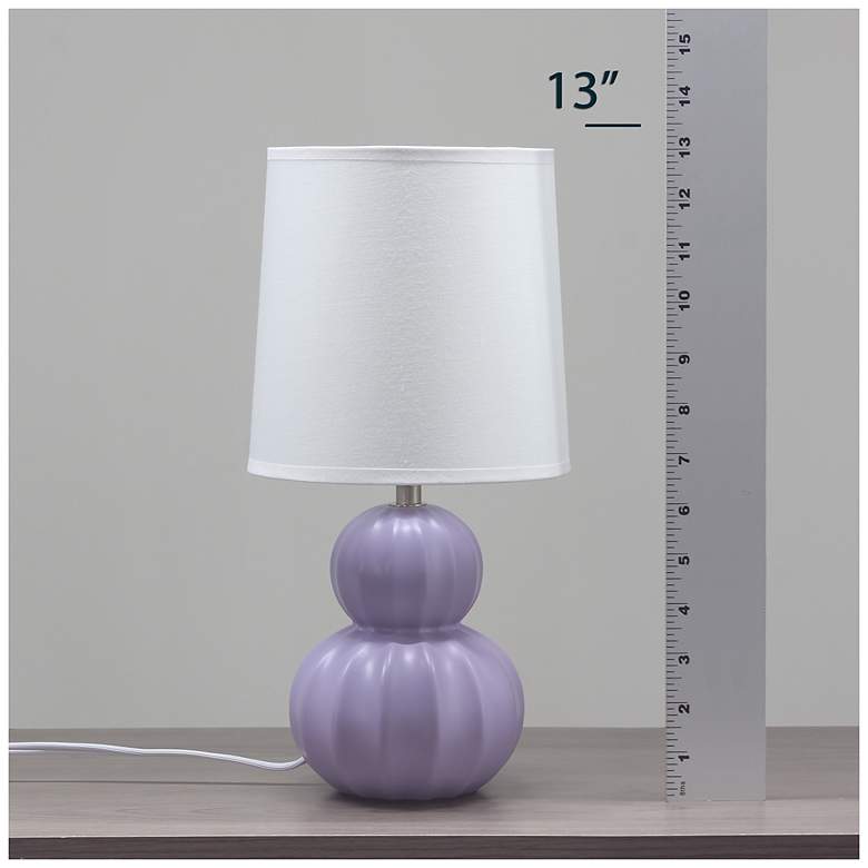 Image 7 Simple Designs 12.5" Stacked Gourd Ceramic Tb Lamp, Lavender, WHT Fbc Shade more views
