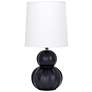 3_Simple Designs 12.5" Stacked Gourd Ceramic Tb Lp, Black, White Fabric Shade more views