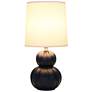 4_Simple Designs 12.5" Stacked Gourd Ceramic Tb Lp, Black, White Fabric Shade more views