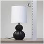 7_Simple Designs 12.5" Stacked Gourd Ceramic Tb Lp, Black, White Fabric Shade more views