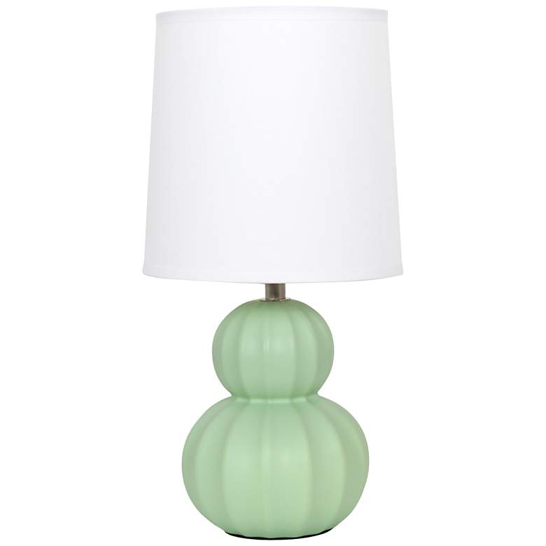 Image 1 Simple Designs 12.5" Stacked Gourd Ceramic Tb Lp, Sage Green, Wht Fbc Shade