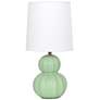 1_Simple Designs 12.5" Stacked Gourd Ceramic Tb Lp, Sage Green, Wht Fbc Shade