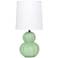Simple Designs 12.5" Stacked Gourd Ceramic Tb Lp, Sage Green, Wht Fbc Shade