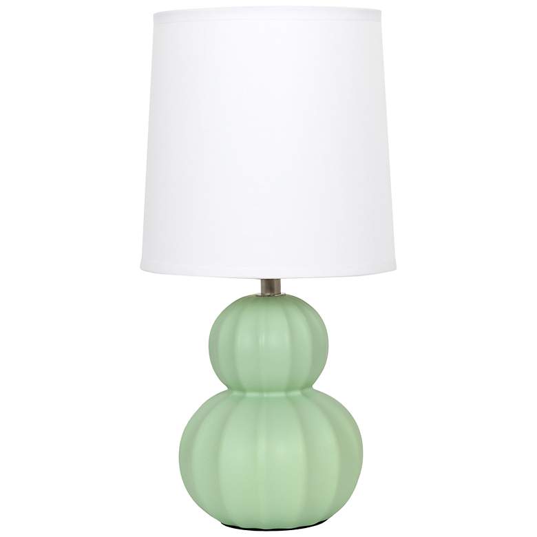 Image 2 Simple Designs 12.5" Stacked Gourd Ceramic Tb Lp, Sage Green, Wht Fbc Shade more views