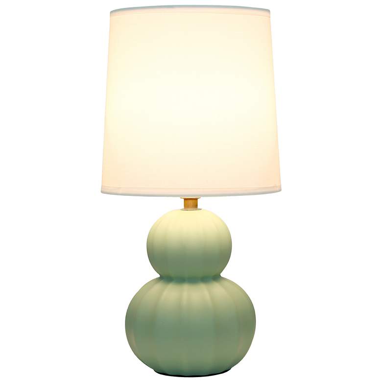 Image 3 Simple Designs 12.5" Stacked Gourd Ceramic Tb Lp, Sage Green, Wht Fbc Shade more views