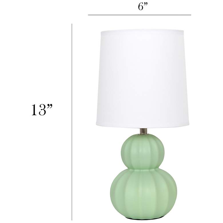 Image 4 Simple Designs 12.5" Stacked Gourd Ceramic Tb Lp, Sage Green, Wht Fbc Shade more views