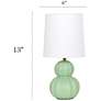 4_Simple Designs 12.5" Stacked Gourd Ceramic Tb Lp, Sage Green, Wht Fbc Shade more views