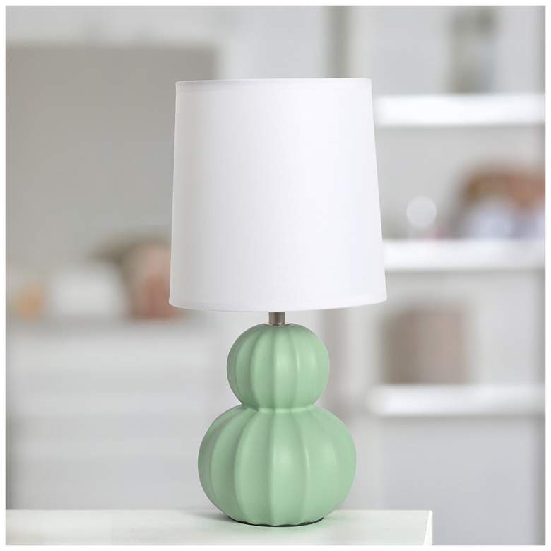 Image 5 Simple Designs 12.5" Stacked Gourd Ceramic Tb Lp, Sage Green, Wht Fbc Shade more views