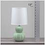 7_Simple Designs 12.5" Stacked Gourd Ceramic Tb Lp, Sage Green, Wht Fbc Shade more views