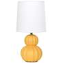 2_Simple Designs 12.5" Stacked Gourd Ceramic Tb Lp, Yellow, Wht Fabric Shade more views