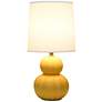 3_Simple Designs 12.5" Stacked Gourd Ceramic Tb Lp, Yellow, Wht Fabric Shade more views