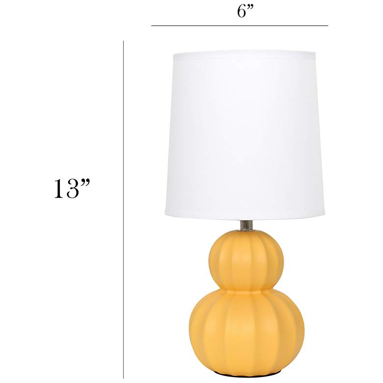 Image 4 Simple Designs 12.5" Stacked Gourd Ceramic Tb Lp, Yellow, Wht Fabric Shade more views